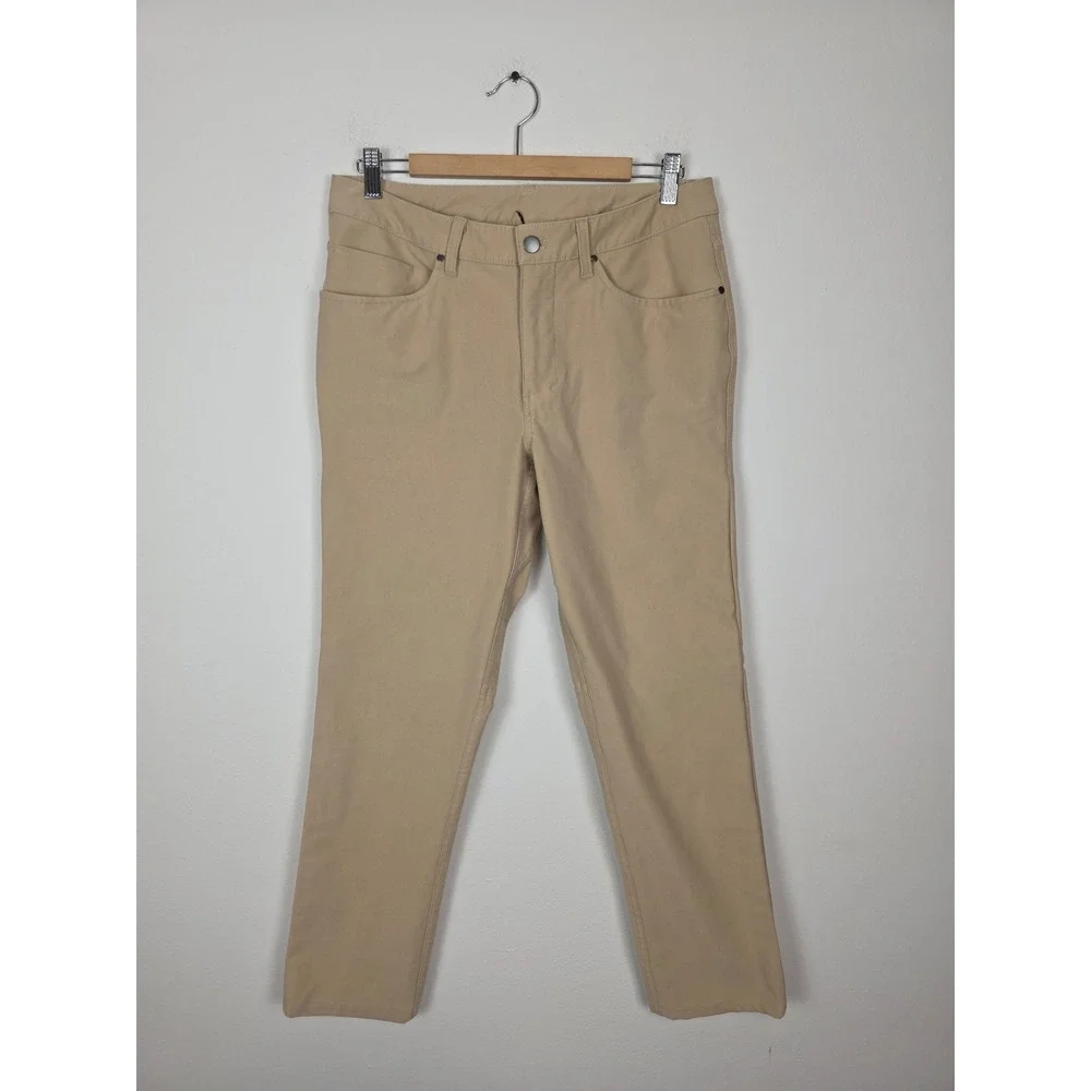 Lululemon ABC Utilitech Pants Mens Khaki Slim Fit Stretch Tech Trousers‎ Size 31